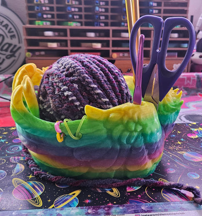 Phoenix Yarn Bowl, 3D Printed Yarn Bowl, Holds Crochet Hooks, Knitting Needles and More, Decorative Fantasy Yarn Holder, Great Gift