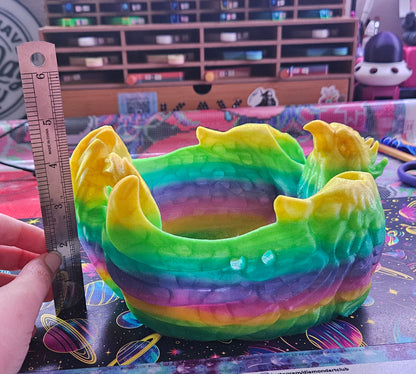 Phoenix Yarn Bowl, 3D Printed Yarn Bowl, Holds Crochet Hooks, Knitting Needles and More, Decorative Fantasy Yarn Holder, Great Gift