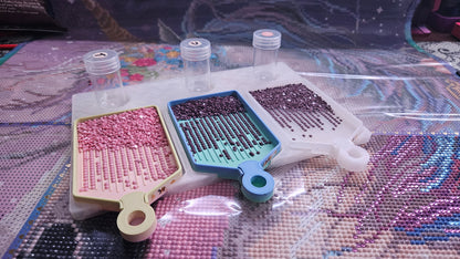 Diamond Art Washi Trays and Table, Diamond Painting Trays with Holder, Holds 3 Diamond Dot Trays and Storage Containers Cosmic Crafts