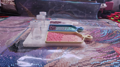 Diamond Art Washi Trays and Table, Diamond Painting Trays with Holder, Holds 3 Diamond Dot Trays and Storage Containers Cosmic Crafts