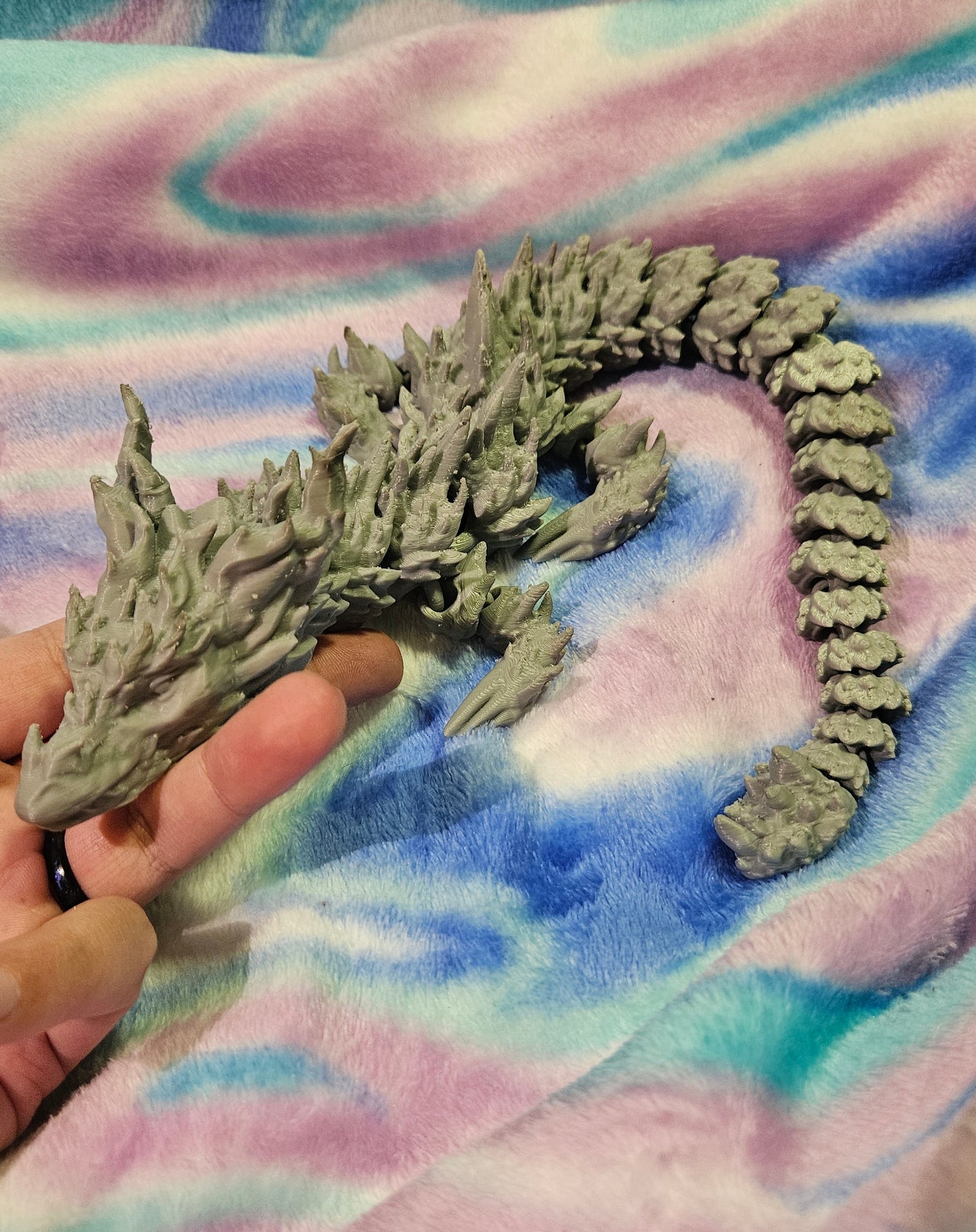 Large Desert Dragon Flexi Fidget, Fully Articulated 3D Printed Fidget, Full Size Mama Dragon 17", Full Length 3D Printed Flexi Toy, Gifts