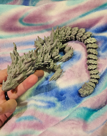 Large Desert Dragon Flexi Fidget, Fully Articulated 3D Printed Fidget, Full Size Mama Dragon 17", Full Length 3D Printed Flexi Toy, Gifts Cosmic Crafts