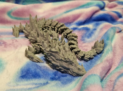 Large Desert Dragon Flexi Fidget, Fully Articulated 3D Printed Fidget, Full Size Mama Dragon 17", Full Length 3D Printed Flexi Toy, Gifts Cosmic Crafts