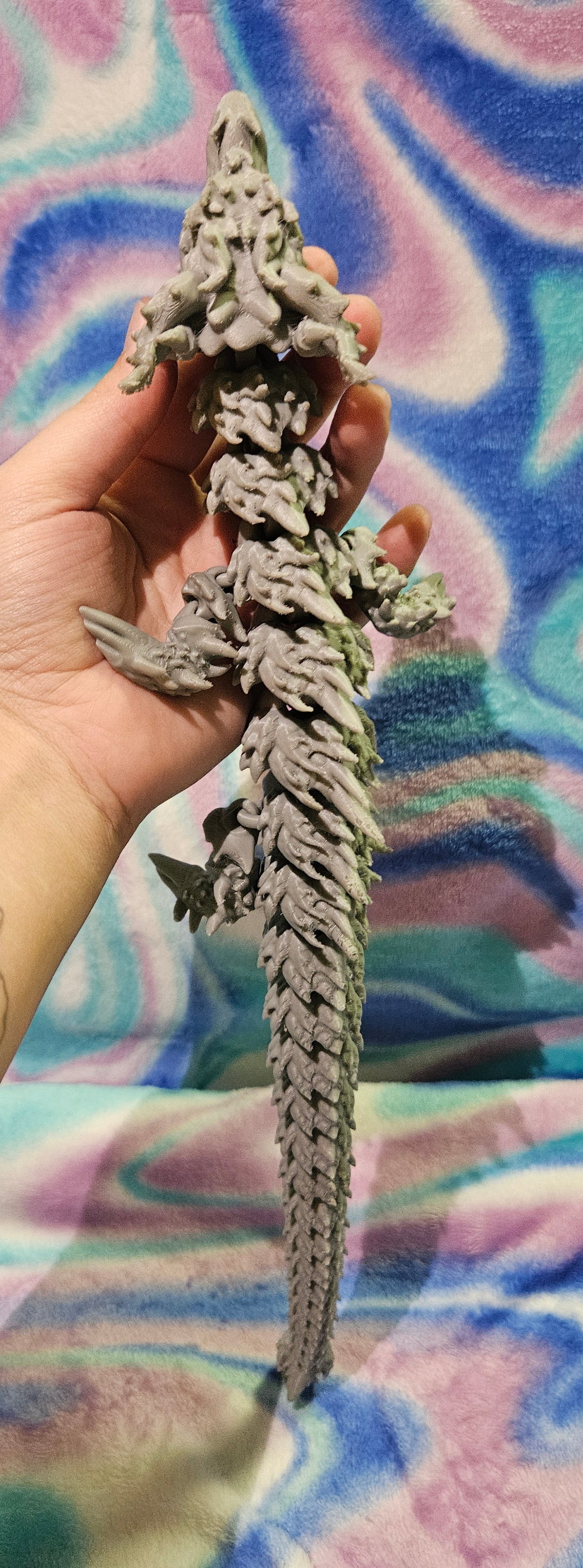 Large Desert Dragon Flexi Fidget, Fully Articulated 3D Printed Fidget, Full Size Mama Dragon 17", Full Length 3D Printed Flexi Toy, Gifts