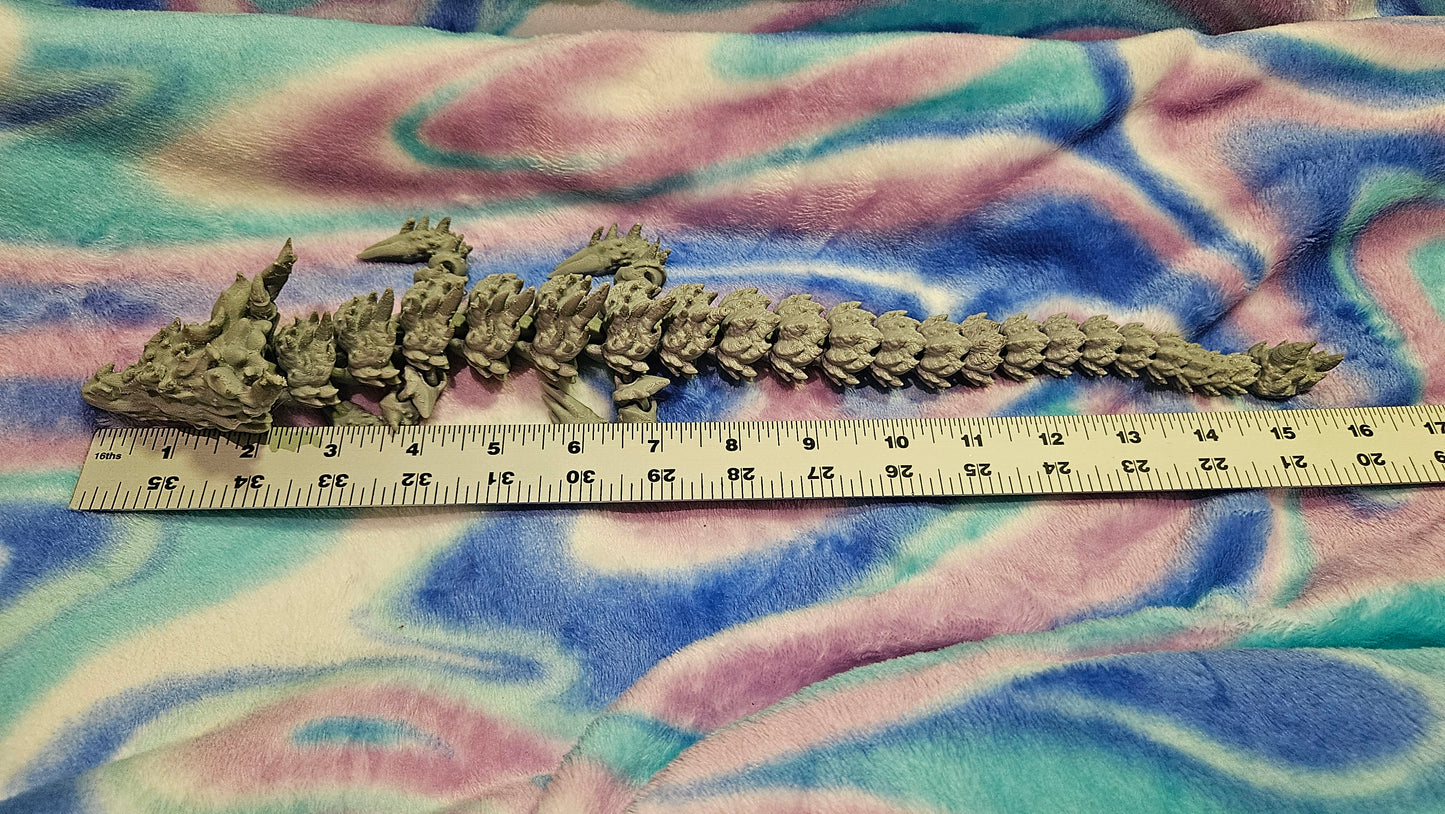 Large Desert Dragon Flexi Fidget, Fully Articulated 3D Printed Fidget, Full Size Mama Dragon 17", Full Length 3D Printed Flexi Toy, Gifts