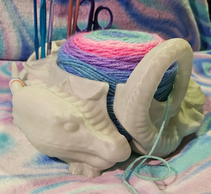 Dragon Yarn Bowl, 3D Printed Yarn Bowl, Holds Crochet Hooks, Knitting Needles and More, Decorative Fantasy Yarn Holder, Great Mythical Gift Cosmic Crafts