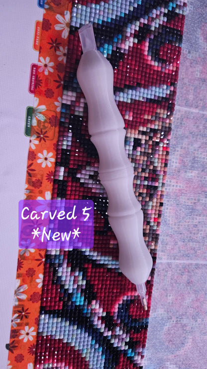 3D Printed Diamond Painting Pen, Carved 5 Wood Style, E-Painter Version, Lightweight Diamond Art Pen, Comfortable and Colorful Diamond Dot Tool, Drill Pen Cosmic Crafts