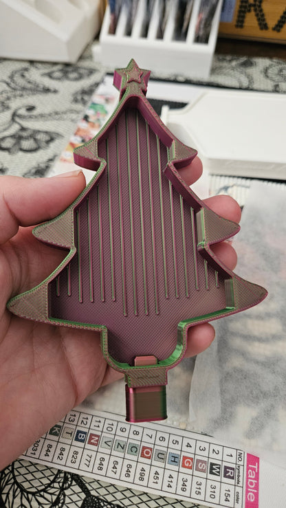 Festive Diamond Art Tray, Tree Diamond Painting Accessory, Christmas Themed Diamond Dot Tool with Stopper, Round and Square Drills Cosmic Crafts