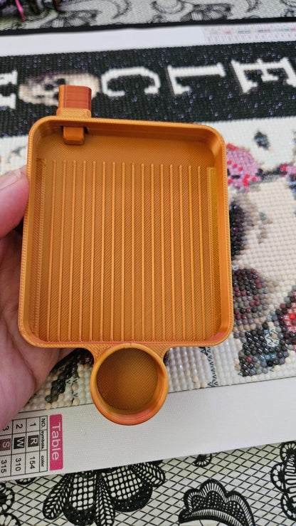 3D Printed Diamond Art Tray with storage, Smaller Diamond Painting Trays with Stopper and Round Art Dot Container Holder, Practical Rhinestone Tray Cosmic Crafts
