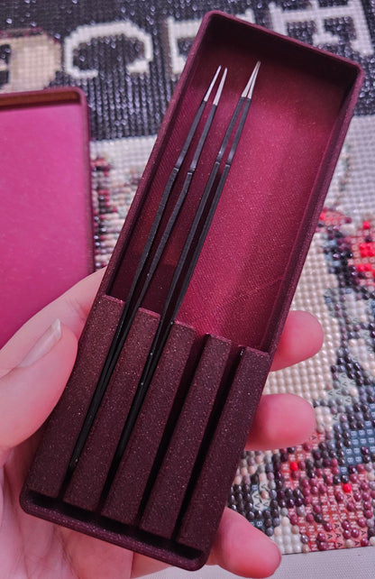 3D Printed Tweezers Storage Box, Craft Tool Case Holds 4 Sets of Craft, Precision, or Hair Removal Tweezers, Perfect for Travel or Storing Cosmic Crafts