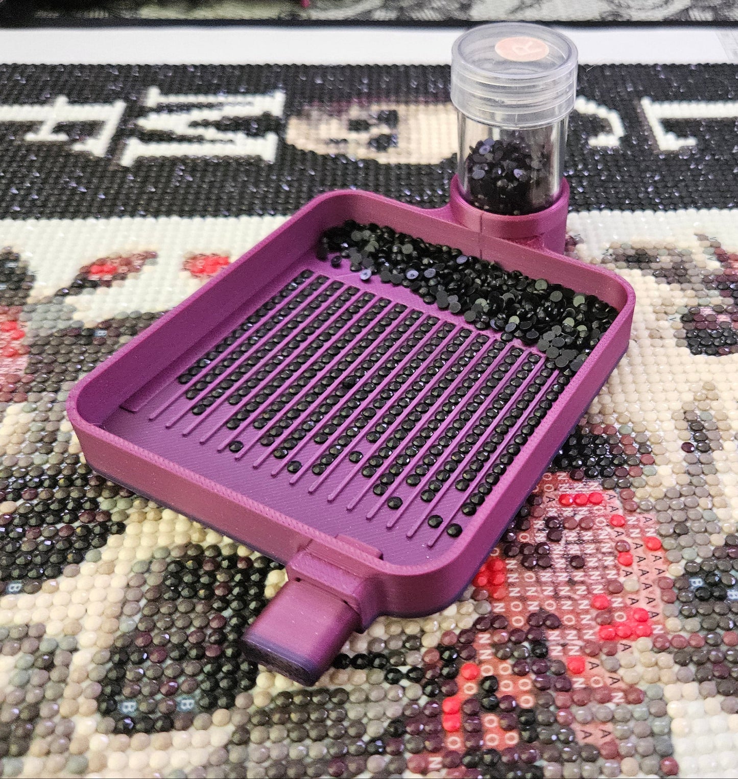 Diamond Art Storage Tray with Washi, Smaller Diamond Painting Trays with Stopper, Round Art Dot Container Holder, Practical Rhinestone Tray