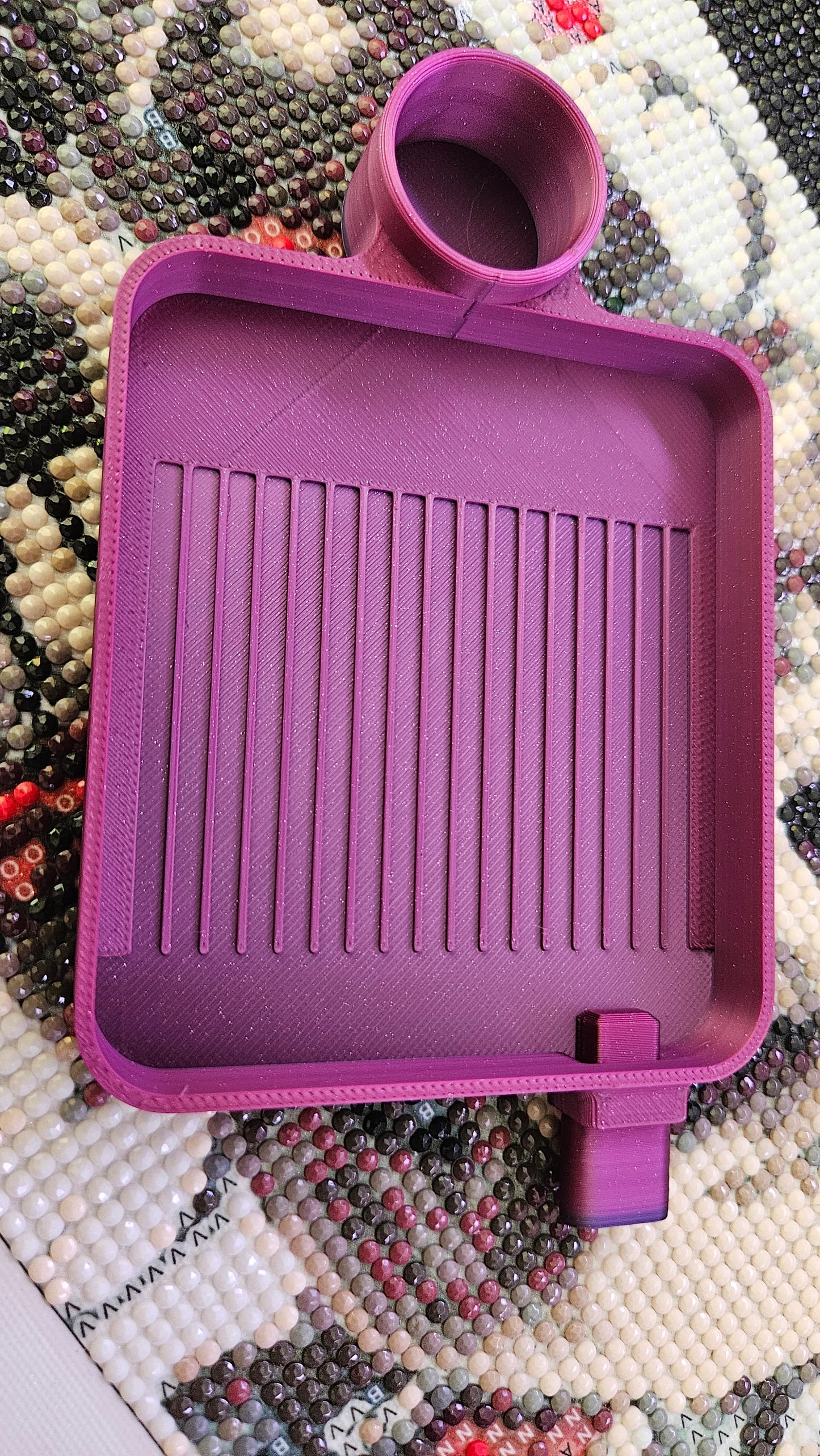 Diamond Art Storage Tray with Washi, Smaller Diamond Painting Trays with Stopper, Round Art Dot Container Holder, Practical Rhinestone Tray