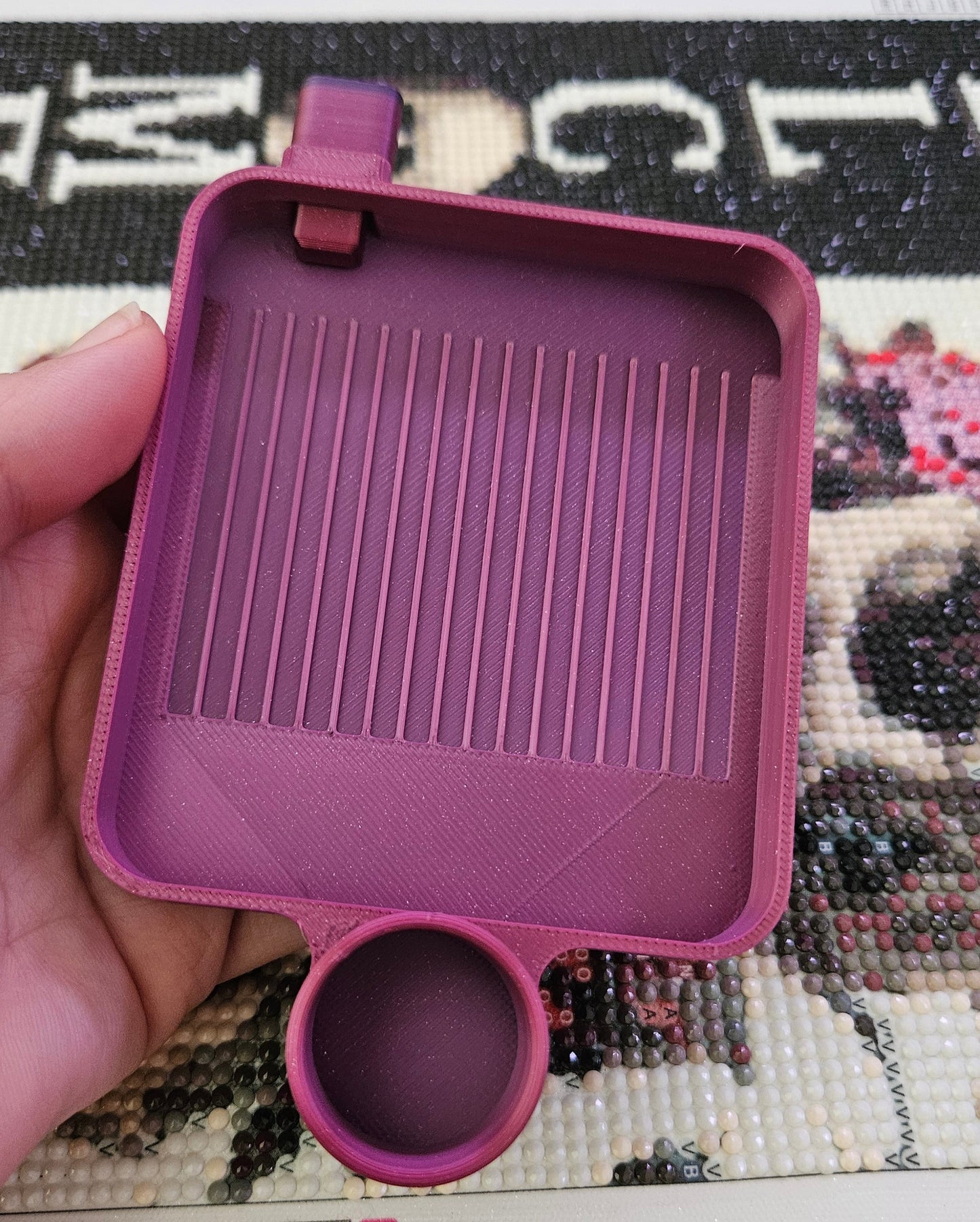 Diamond Art Storage Tray with Washi, Smaller Diamond Painting Trays with Stopper, Round Art Dot Container Holder, Practical Rhinestone Tray