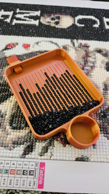 3D Printed Diamond Art Tray with storage, Smaller Diamond Painting Trays with Stopper and Round Art Dot Container Holder, Practical Rhinestone Tray Cosmic Crafts