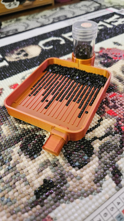3D Printed Diamond Art Tray with storage, Smaller Diamond Painting Trays with Stopper and Round Art Dot Container Holder, Practical Rhinestone Tray Cosmic Crafts