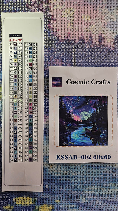 Peaceful River 60x60cm Diamond Painting Kit, High Quality Diamond Art Kit with Enhancements Cosmic Crafts