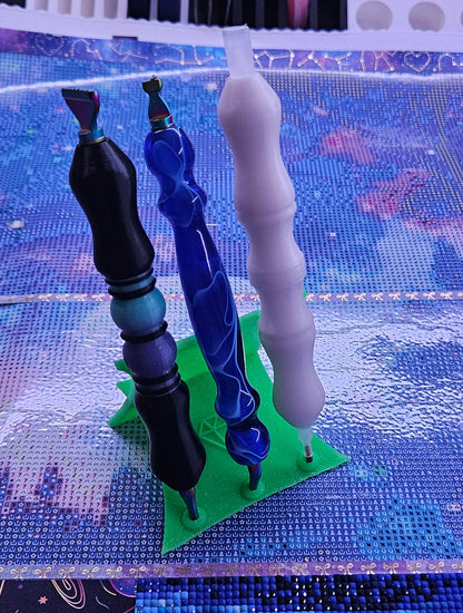 Triple Diamond Painting Pen Stand, Slim Profile Triple Diamond Art Pen Holder, Useful Diamond Dot Rhinestone Tool Cosmic Crafts