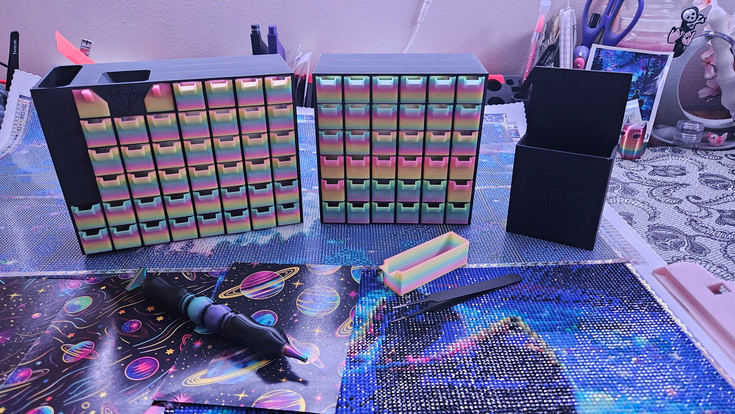 Large Diamond Painting Organizer, Expandable Diamond Art Drill Storage Drawer System, 3D Printed, Custom Made To Order Rhinestone Craft Tool