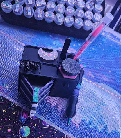 Confetti Diamond Art Tray Storage Cube, Compact Tray Storage with Trays, Diamond Painting Confetti Cube for Our Simple Confetti Trays, Trays Included Cosmic Crafts