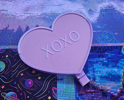 Candy Heart Diamond Art Tray with Washi Feature with Sliding Lid and Stopper, Cute Valentine's Diamond Painting Accessory, Diamond Dot Tool, Craft Supply Cosmic Crafts