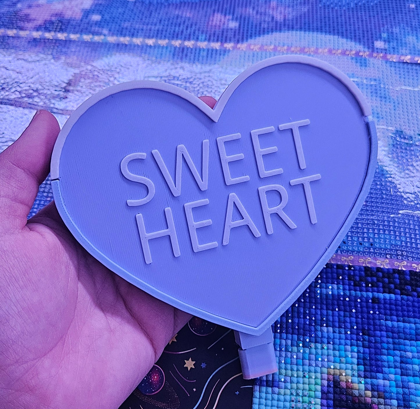 Candy Heart Diamond Art Tray with Washi Feature with Sliding Lid and Stopper, Cute Valentine's Diamond Painting Accessory, Diamond Dot Tool, Craft Supply