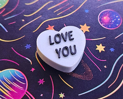 Candy Hearts Cover Minder Magnets, Cute Gift for Diamond Painters, Valentine's Diamond Art Accessory, Handmade Diamond Dot Tool, Adorable 3D Printed Cover Holder Cosmic Crafts