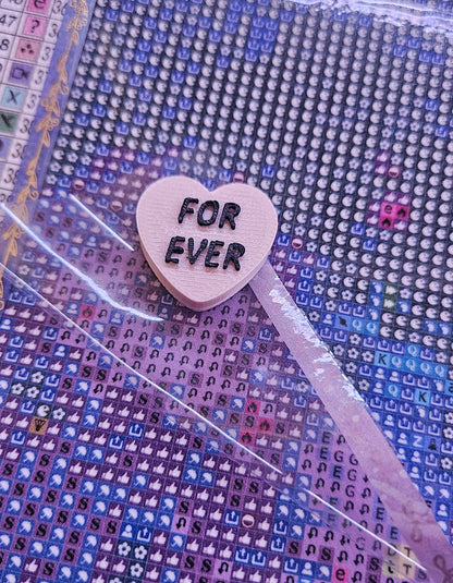 Candy Hearts Cover Minder Magnets, Cute Gift for Diamond Painters, Valentine's Diamond Art Accessory, Handmade Diamond Dot Tool, Adorable 3D Printed Cover Holder Cosmic Crafts