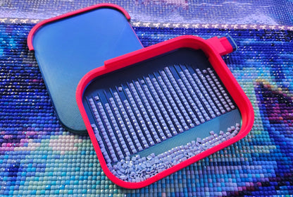 Landscape Diamond Art Tray with WASHI Feature, 3D Printed Diamond Painting Accessory, Sliding Lid and Stopper, Diamond Dot Tool, Rhinestone Tray Cosmic Crafts