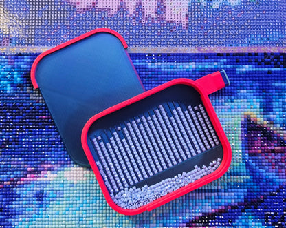 Landscape Diamond Art Tray with WASHI Feature, 3D Printed Diamond Painting Accessory, Sliding Lid and Stopper, Diamond Dot Tool, Rhinestone Tray Cosmic Crafts