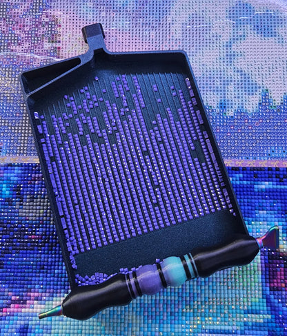 XXL Diamond Art Tray WASHI Feature, Mega Large 3D Printed Drill Tray, 180x120MM Diamond Painting Boat with Stopper and Trash Drill Spot Cosmic Crafts