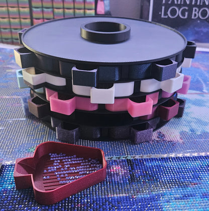 Diamond Painting Tray Carousel, 3D Printed Lazy Susan for Diamond Art, Spinning Rhinestone Tray Storage, Made To Order Diamond Dot Accessory