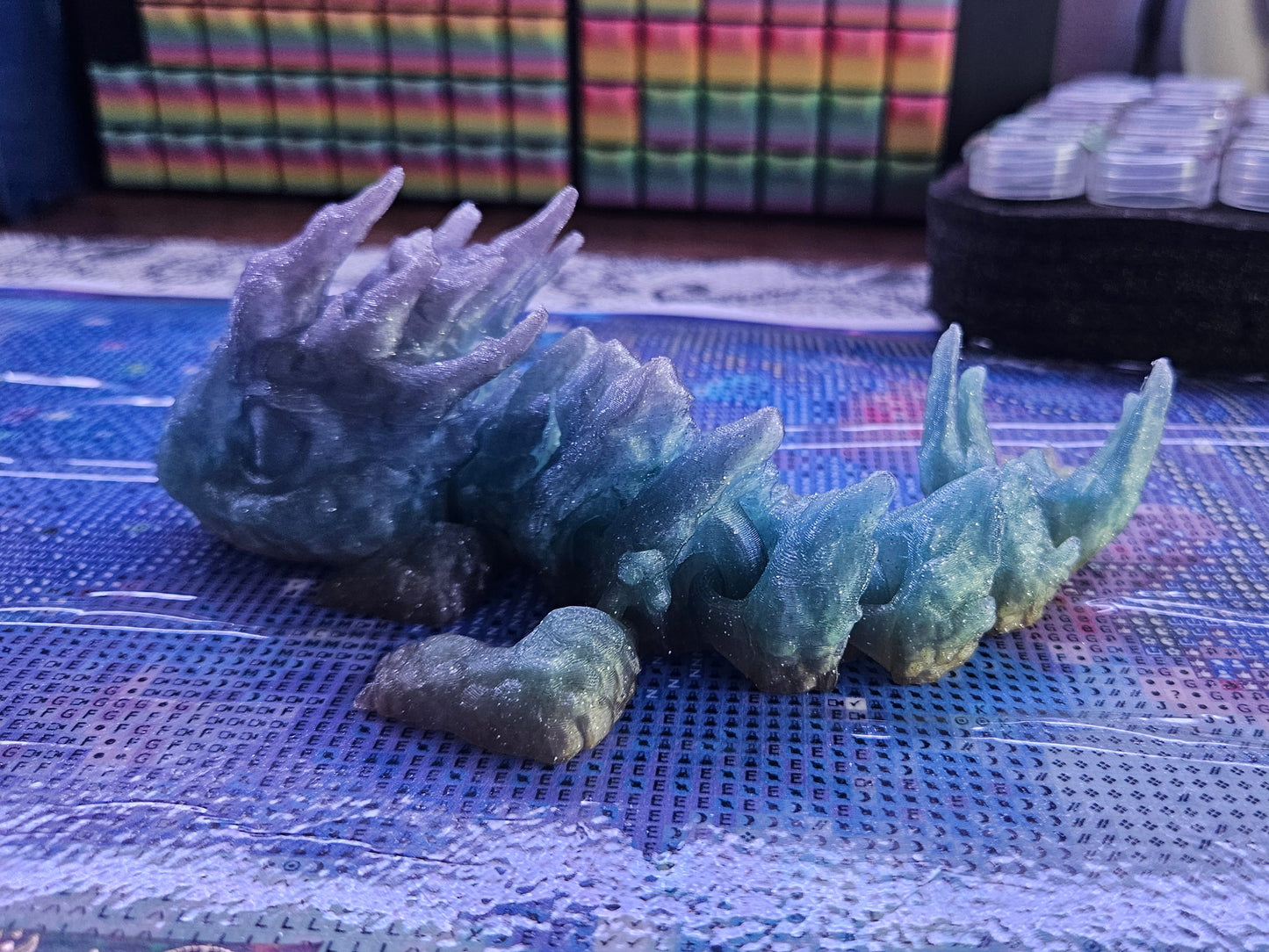 Baby Rock Dragon Flexi, Adorable Articulated 3D Printed Fidget, Fully Articulated, Dragon Lover Gift, Novelty Baby Dragon Toy, Cute Flexi