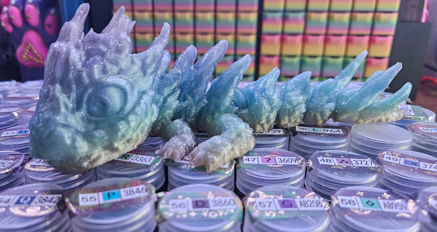 Baby Rock Dragon Flexi, Adorable Articulated 3D Printed Fidget, Fully Articulated, Dragon Lover Gift, Novelty Baby Dragon Toy, Cute Flexi