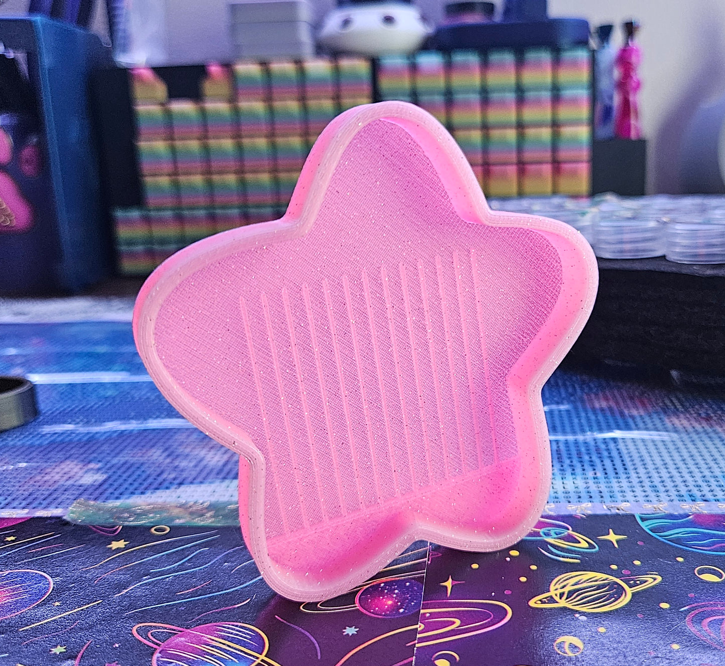 Set of 2 Star Diamond Painting Trays, 3D Printed Novelty Drill Trays, Cute Cosmic Craft Supplies, Diamond Art Accessories, Rhinestone Tool