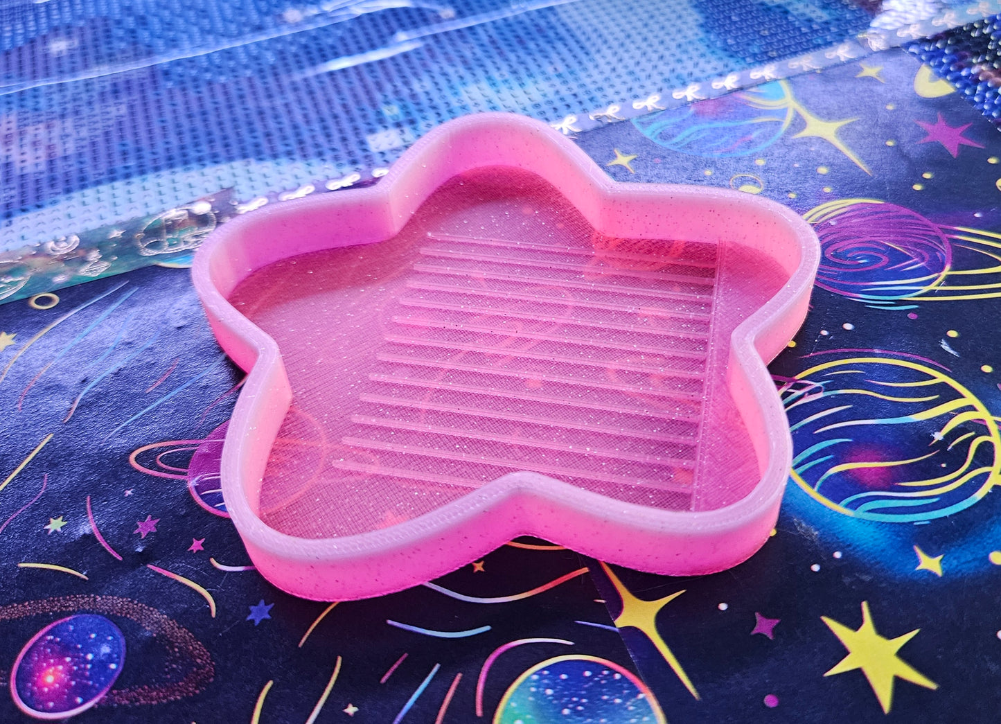 Set of 2 Star Diamond Painting Trays, 3D Printed Novelty Drill Trays, Cute Cosmic Craft Supplies, Diamond Art Accessories, Rhinestone Tool
