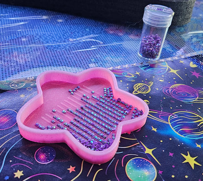 Set of 2 Star Diamond Painting Trays, 3D Printed Novelty Drill Trays, Cute Cosmic Craft Supplies, Diamond Art Accessories, Rhinestone Tool Cosmic Crafts