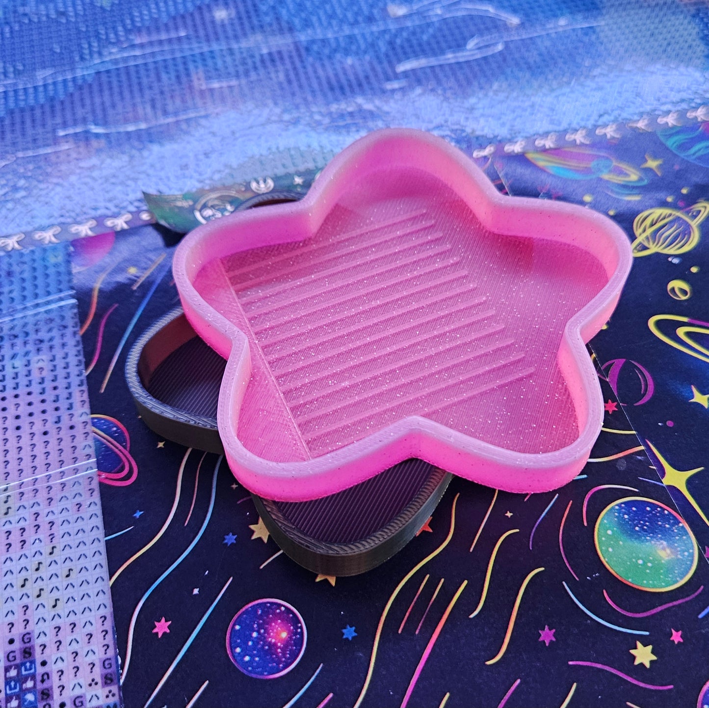 Set of 2 Star Diamond Painting Trays, 3D Printed Novelty Drill Trays, Cute Cosmic Craft Supplies, Diamond Art Accessories, Rhinestone Tool