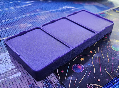 STrio Diamond Painting Tray, 3D Printed Triple Small Trays with Lids, Stack-able Spout-less Drill Organizer for Diamond Drills, STAR Series Cosmic Crafts