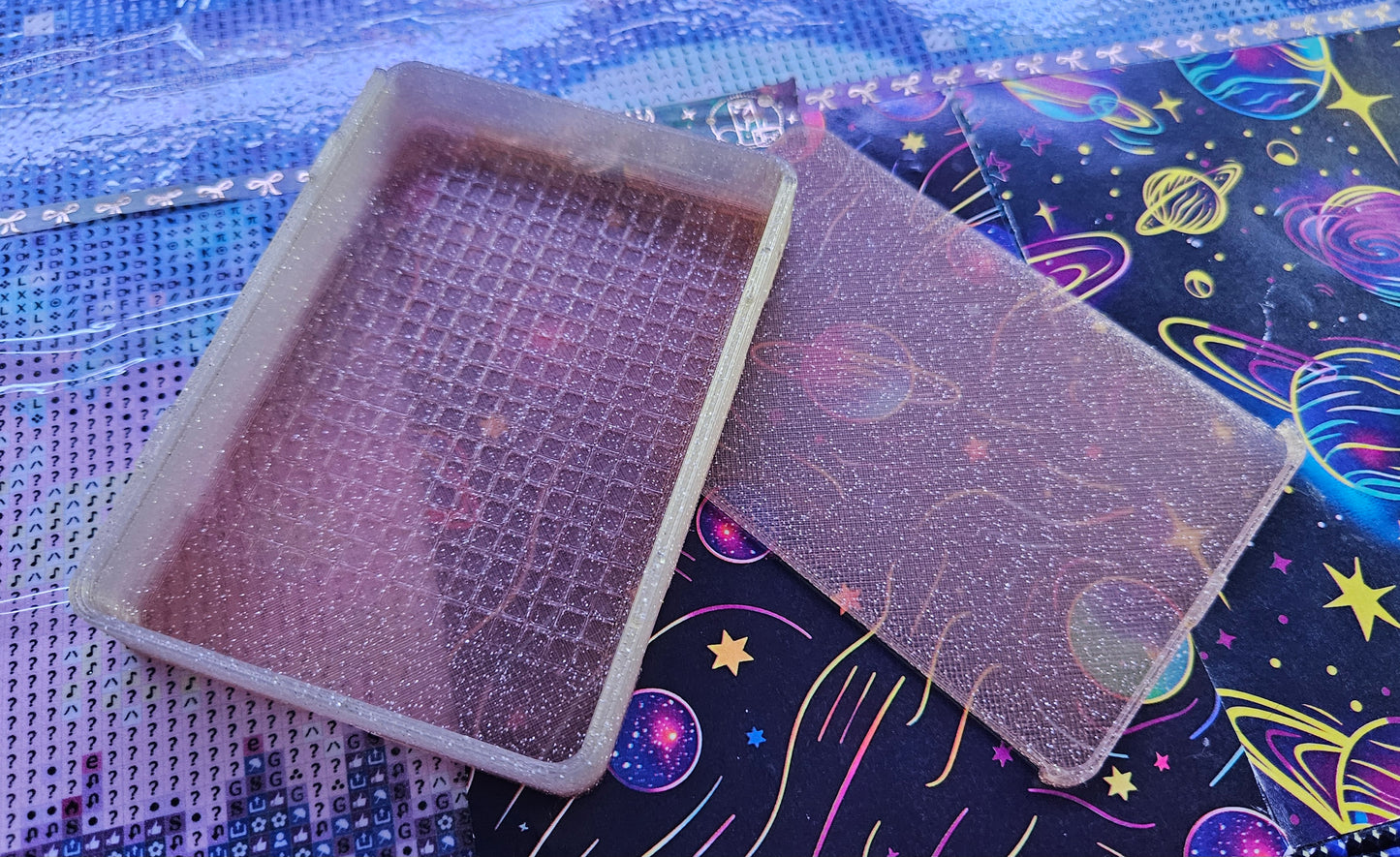 Medium Single Placer Diamond Painting Tray, 3D Printed Spout-less Drill Tray with Lid, Rhinestone Craft Organizer, STAR Series