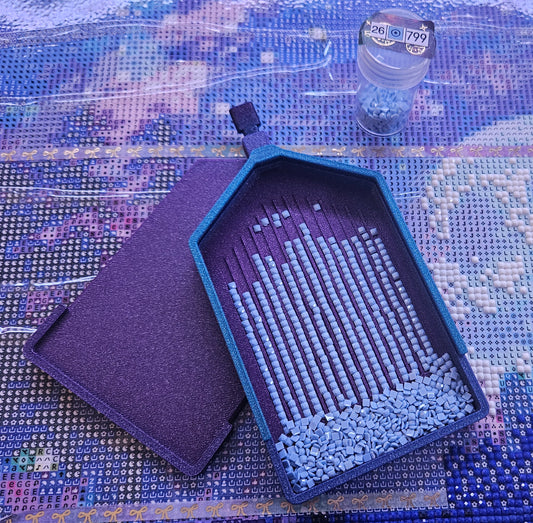 Diamond Painting Tray with Skinny Spout, Slide-On Lid & Stopper, Washi Tape Shelf, 3D Printed Drill Organizer, Rhinestone Craft Accessory