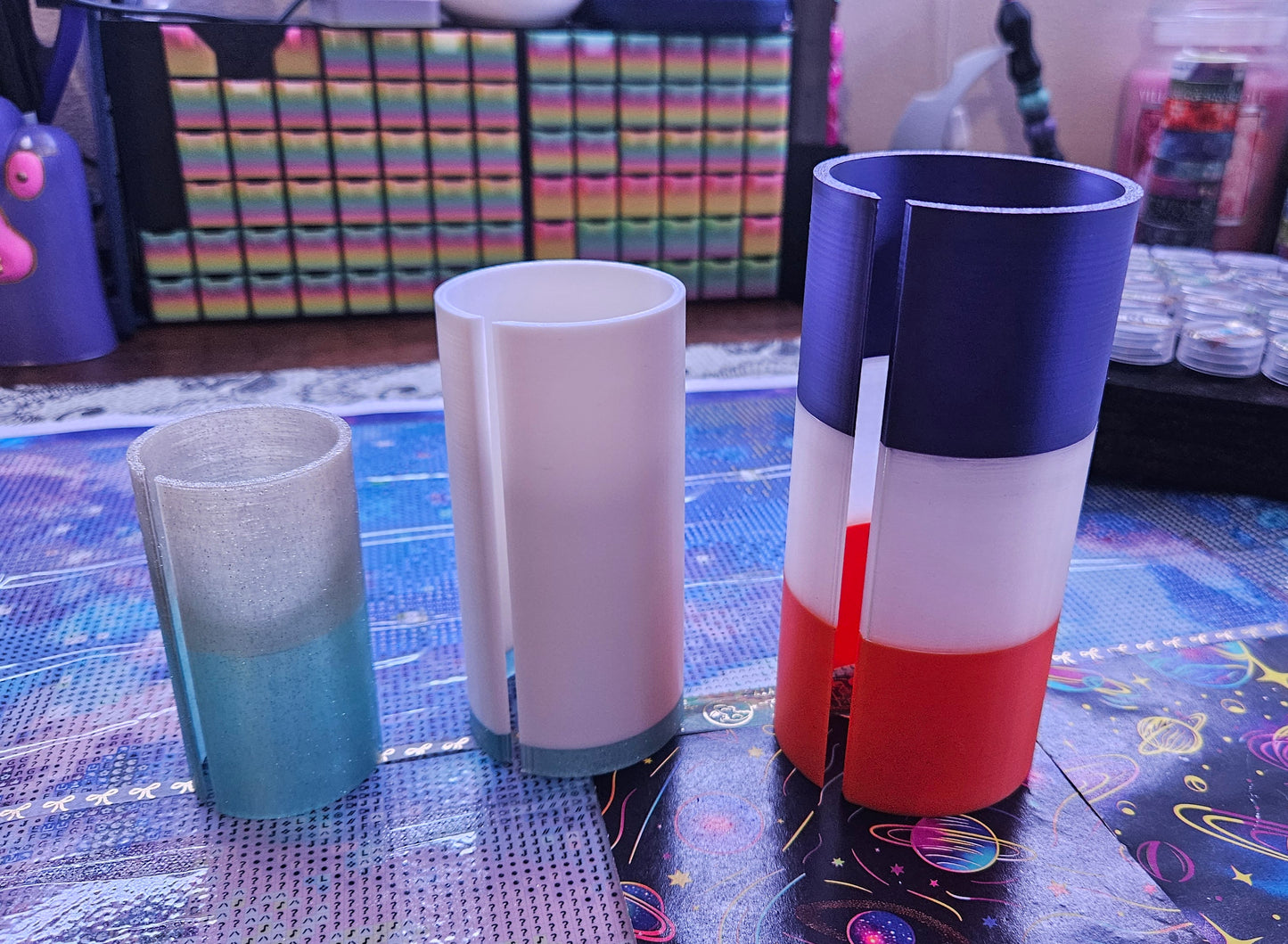 Small Diamond Painting Canvas Roll Holder, 3D Printed Canvas Tube with Slot, Works with Table Clamps, Unfinished Canvas Protector