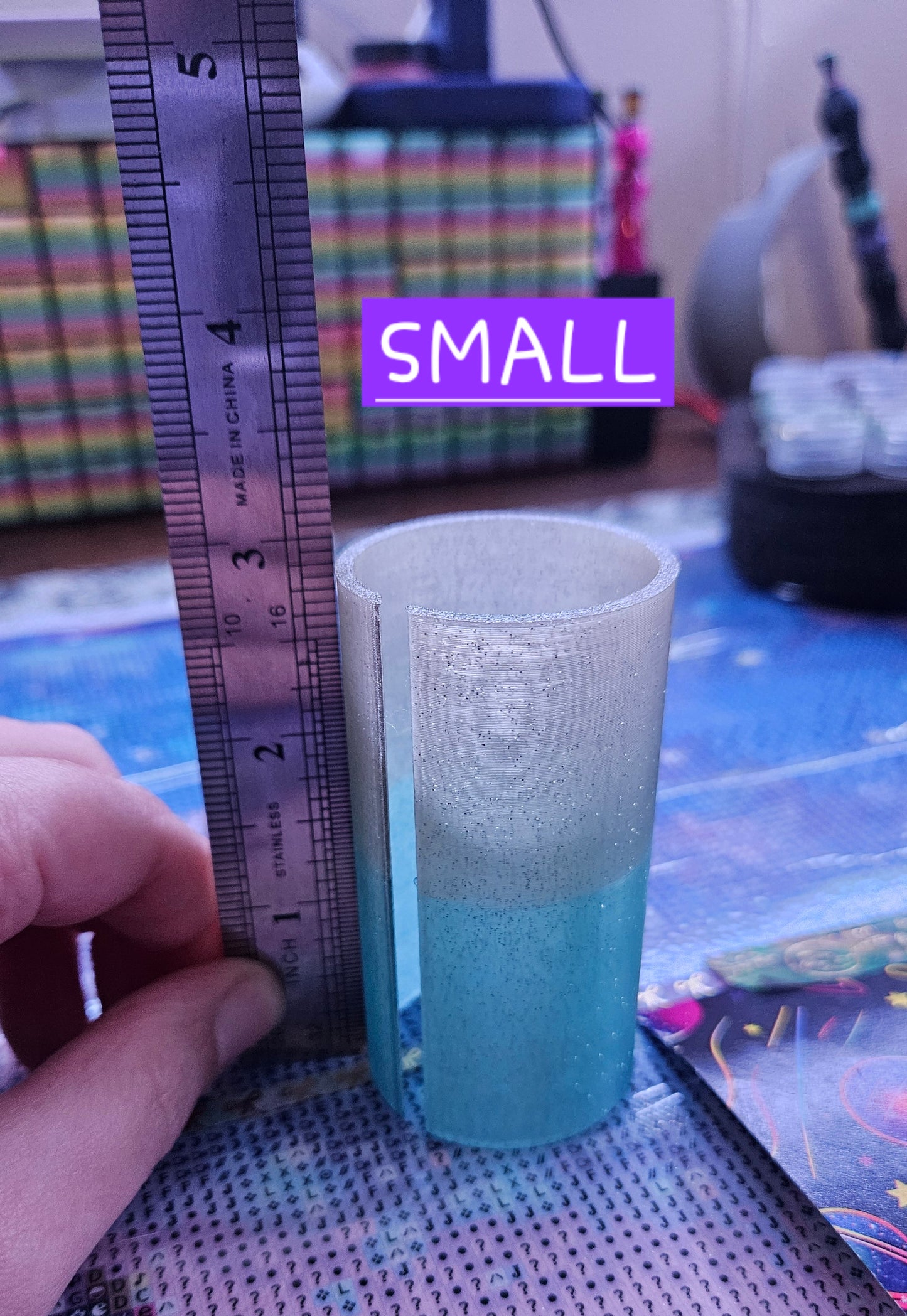 Small Diamond Painting Canvas Roll Holder, 3D Printed Canvas Tube with Slot, Works with Table Clamps, Unfinished Canvas Protector