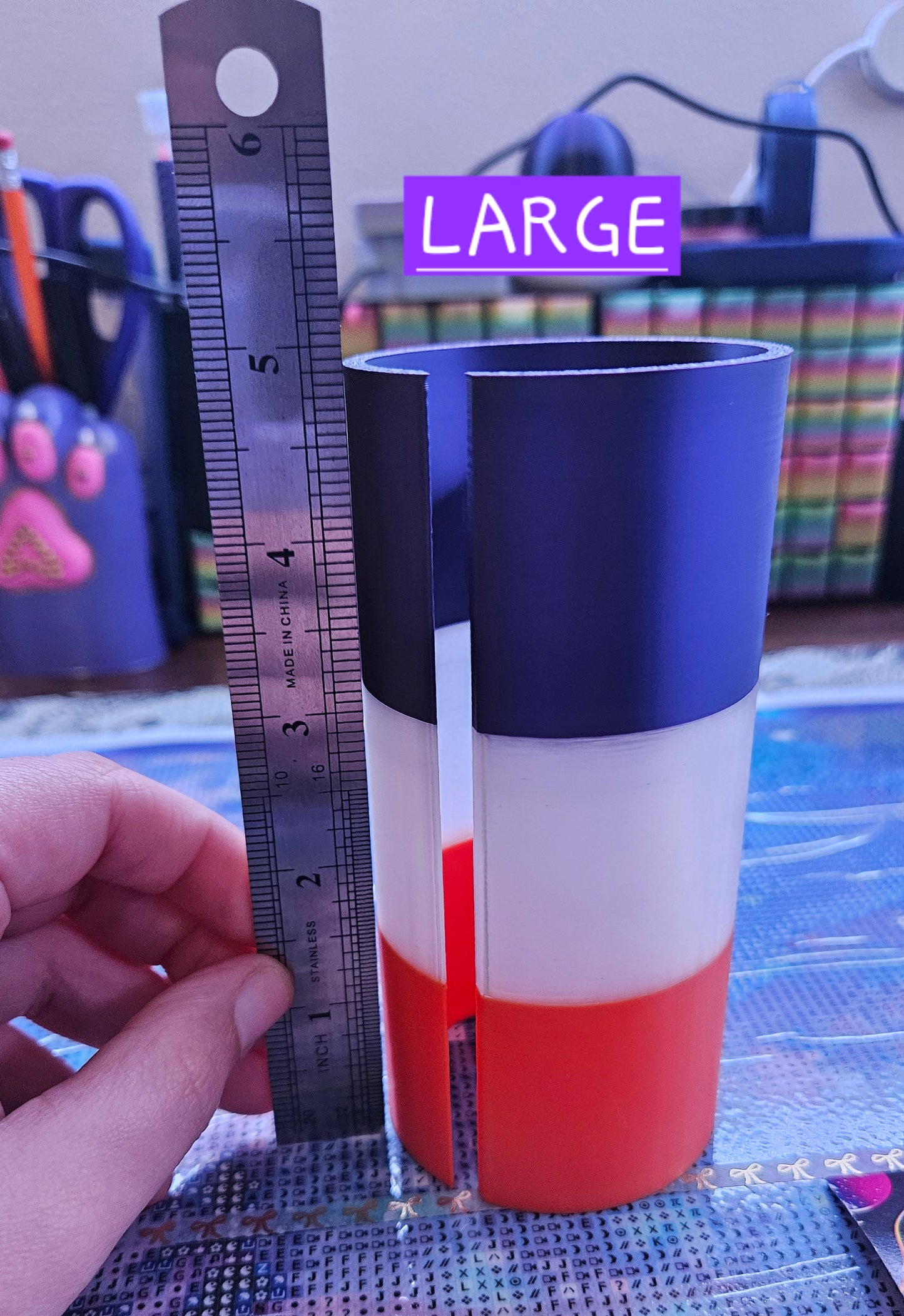 Large Diamond Painting Canvas Roll Holder, 3D Printed Canvas Tube with Slot, Works with Table Clamps, Unfinished Canvas Protector