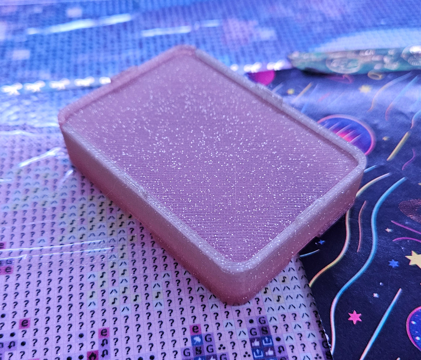 Small Diamond Painting Tray, Stacking 3D Printed Spout-less Tray with Sliding Lid, Standard Lines, Rhinestone Craft Organizer, STAR Series