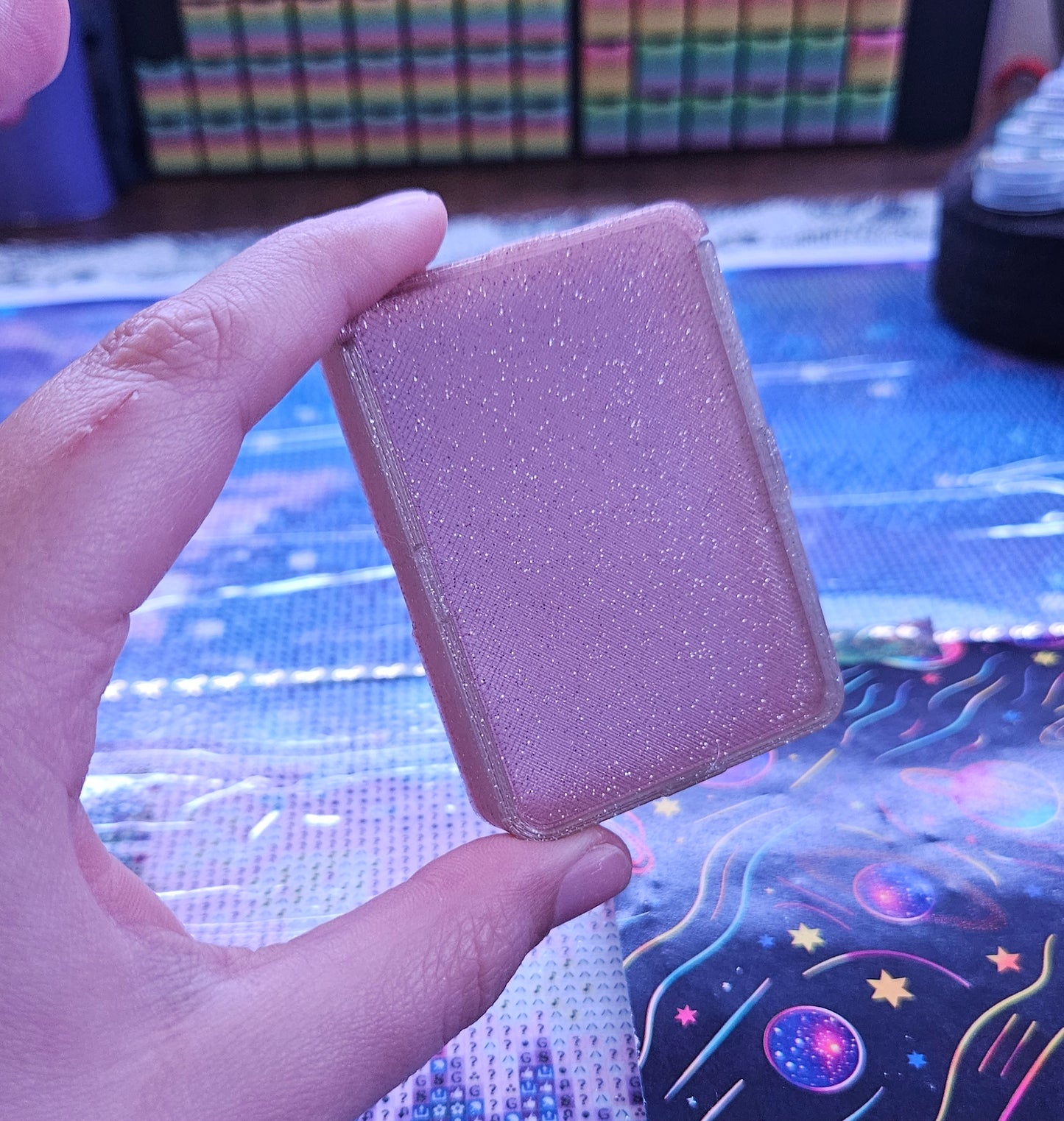 Small Diamond Painting Tray, Stacking 3D Printed Spout-less Tray with Sliding Lid, Standard Lines, Rhinestone Craft Organizer, STAR Series