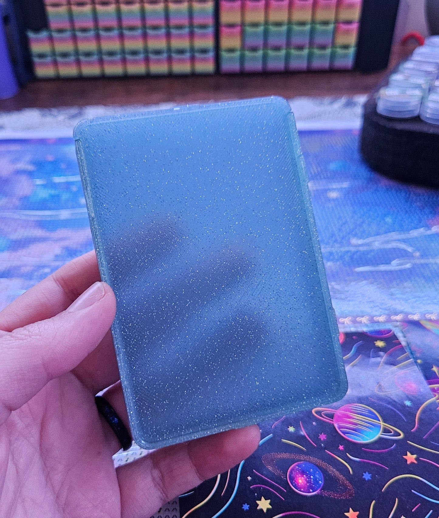 Medium Diamond Painting Tray, Spout-less Stacking 3D Printed Drill Tray with Lid, Standard Lines for Rhinestone Organization, STAR Series