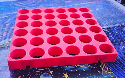 Dot Plate Expansion, 36 Jar Holder with Dovetail Pins for Modular Diamond Painting Drill Storage, Extra Add-On Organizer Plate, Diamond Art