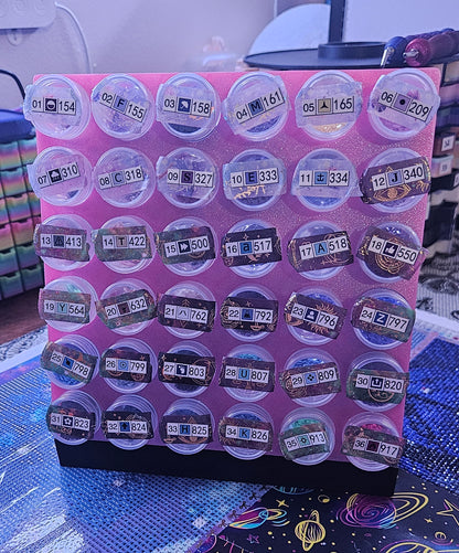 Diamond Painting Drill Storage SET, Wall Mounted or Freestanding Modular Storage Rack, Fits 36 ARTDOT Round Containers, Expandable