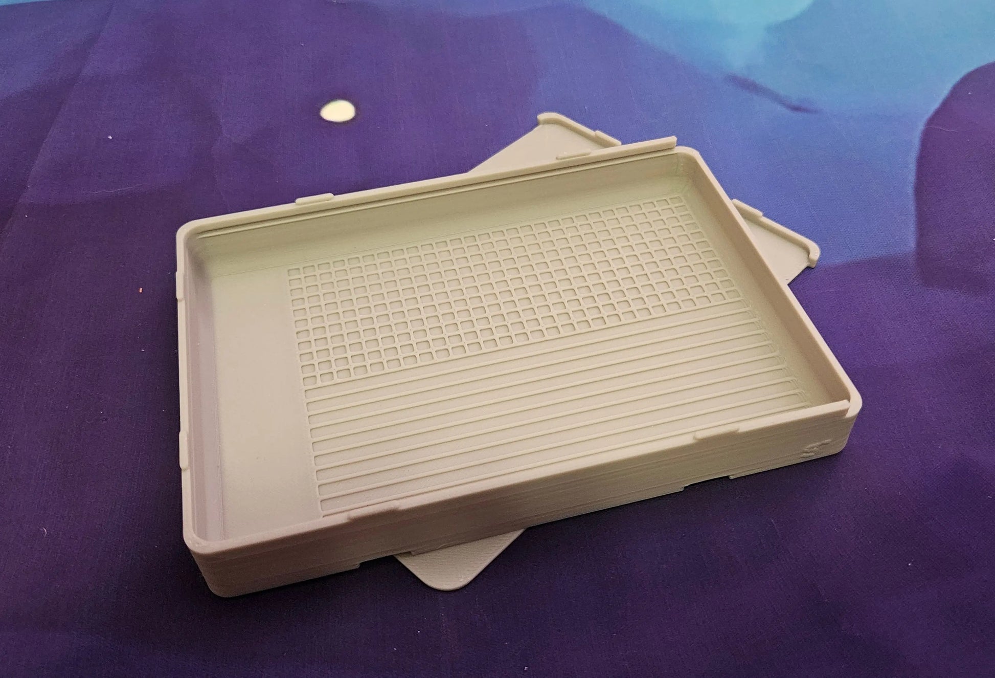 Large Diamond Painting Tray, Combo Spout-less Stacking 3D Printed Tray, Sliding Lid, Single Placer Grid + Standard Lines, STAR Series Cosmic Crafts