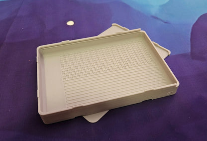 Large Diamond Painting Tray, Combo Spout-less Stacking 3D Printed Tray, Sliding Lid, Single Placer Grid + Standard Lines, STAR Series Cosmic Crafts